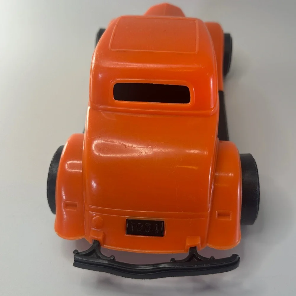 VTG 1934 Ford Victoria Durant Plastics Orange Red Toy Model Car Hot Rod Made USA